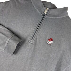 UGA Peter Millar 1/4 Zip Mens XXL Gray Crown Comfort Interlock Quarter-Zip FLAWS
